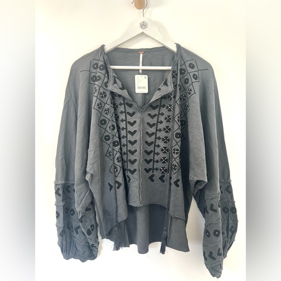 Free People Savannah Embroidered Top, XS, NWT - Picture 6 of 10
